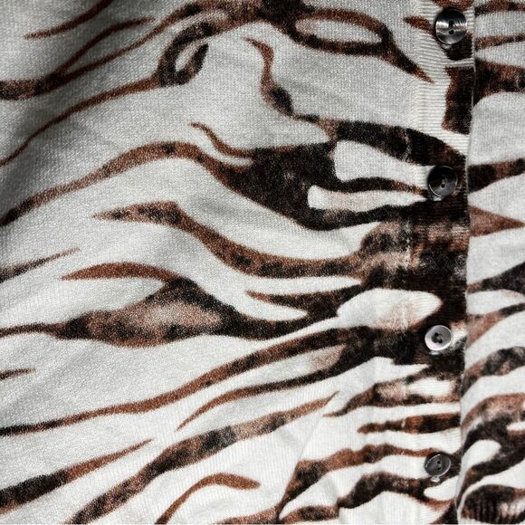 NWT Vila Milano Brown Zebra Cardigan Botton Down Women’s Small Career Lightweigh - Picture 3 of 7